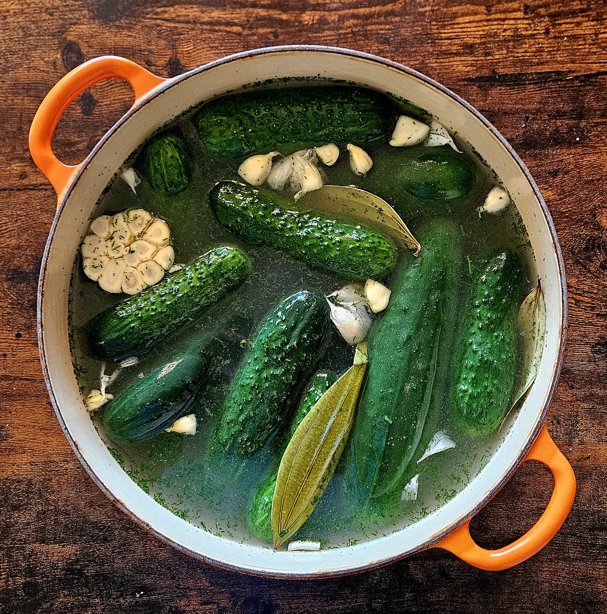 Brined cucumbers